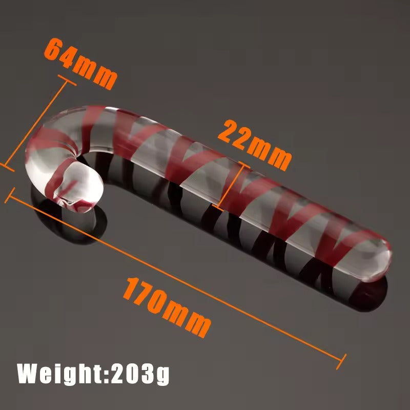 Christmas Candy Cane Glass Anal Plug || Festive Dildo Massager || Vaginal & Anal Stimulation || Adult Butt Plug Gay Intimate Exploration