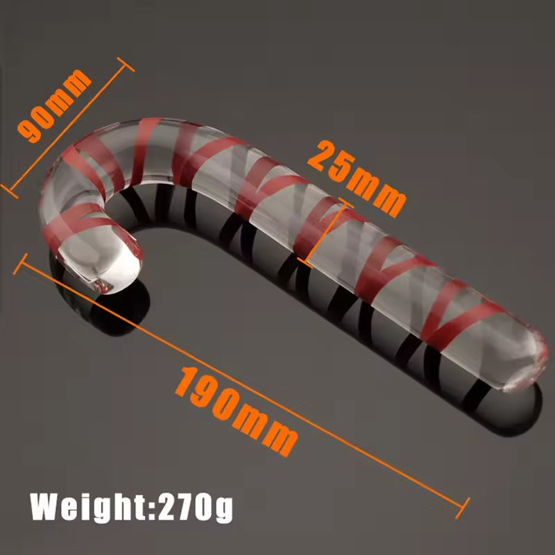 Christmas Candy Cane Glass Anal Plug || Festive Dildo Massager || Vaginal & Anal Stimulation || Adult Butt Plug Gay Intimate Exploration