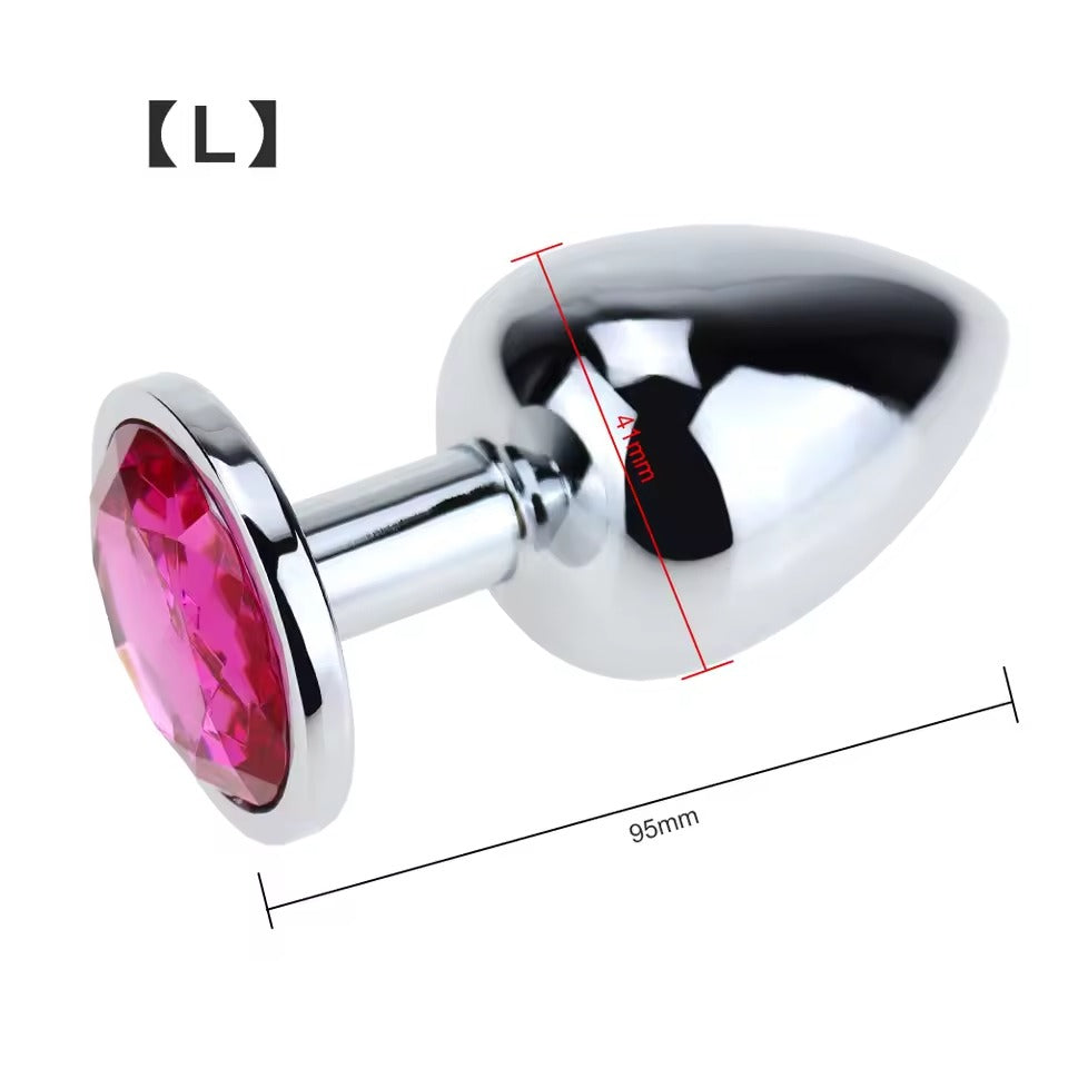 UK Jewellery Stainless Steel Insert Plug || Luxurious Stopper Butt Dildo for Couples || Adult Ass BDSM Game || Sparkling Colours Available