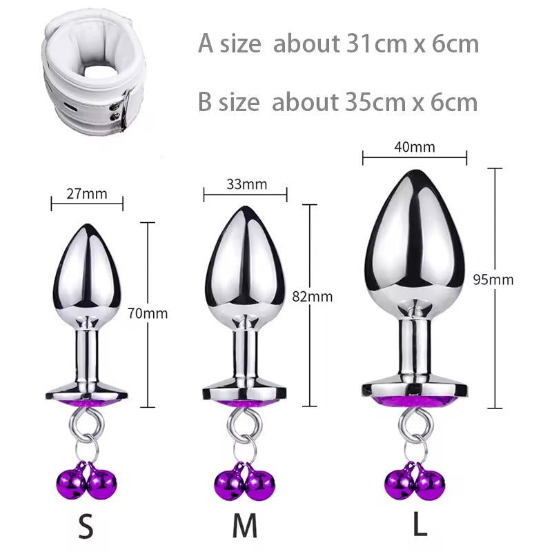Wrist to Anal Plug Bondage Kit || Handcuffs Connect with Butt Plug || Adult SM Sex Toys || Fetish Jewelry LGBT Bed Sex Gay Lesbian Couples