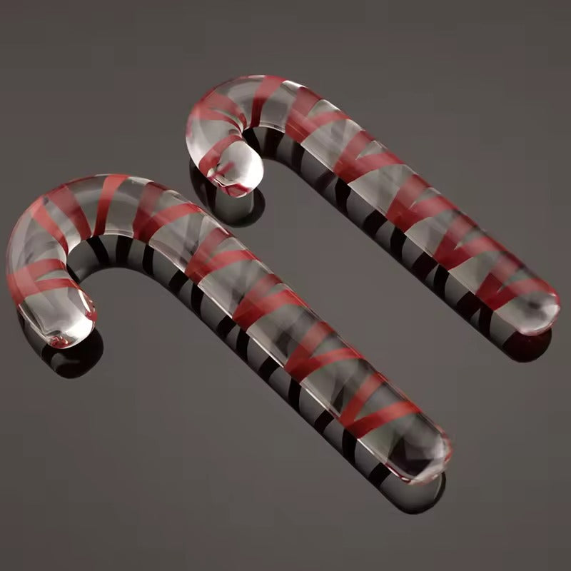 Christmas Candy Cane Glass Anal Plug || Festive Dildo Massager || Vaginal & Anal Stimulation || Adult Butt Plug Gay Intimate Exploration