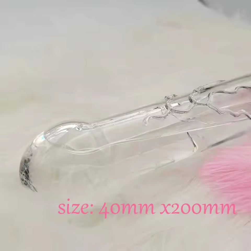 Glass Hollow Water Dildo Plug || Hot/Ice Water Play LGBTQ || Pyrex Penis Cock for BDSM Games || 7.8 Inch Adult Sex Toy || Temperature Play