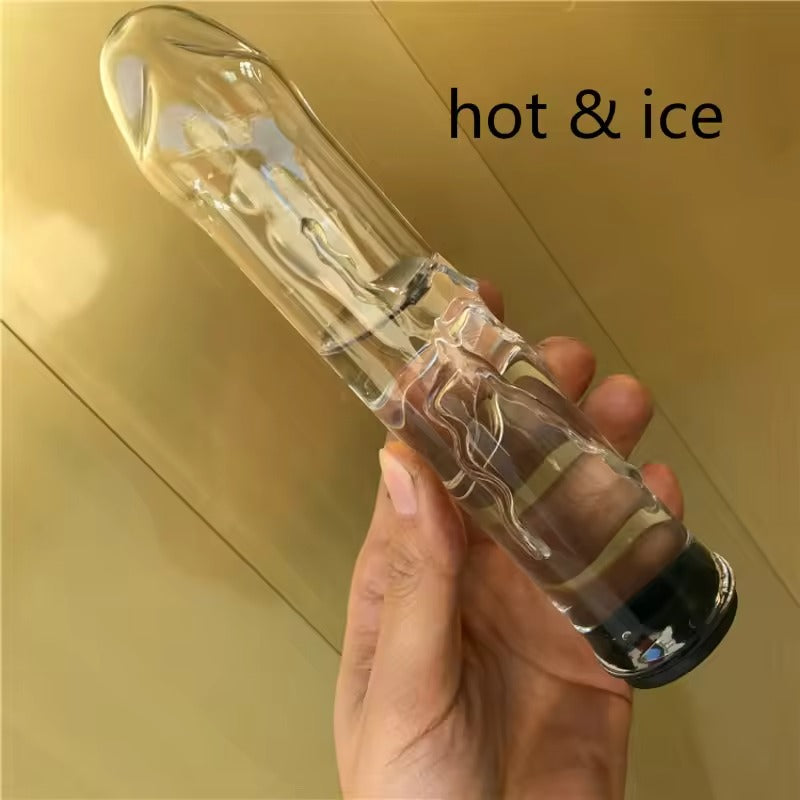 Glass Hollow Water Dildo Plug || Hot/Ice Water Play LGBTQ || Pyrex Penis Cock for BDSM Games || 7.8 Inch Adult Sex Toy || Temperature Play