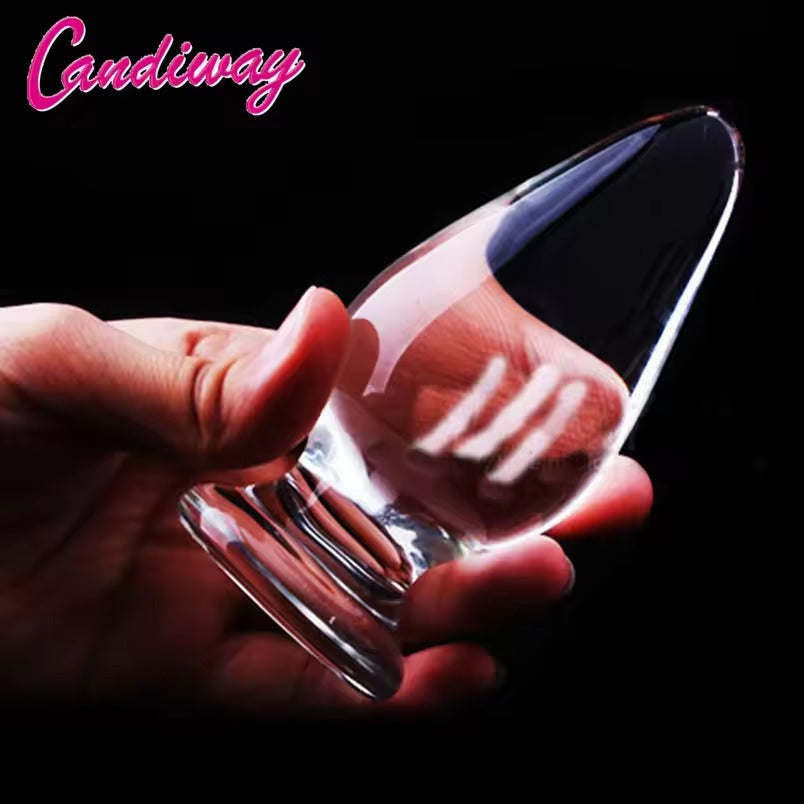 11cm Glass Anal Plug Clear Crystal Large Pointed Ball Anus Butt Plug Sex Toys for Adults Masturbation Foreplay Gay Lesbian