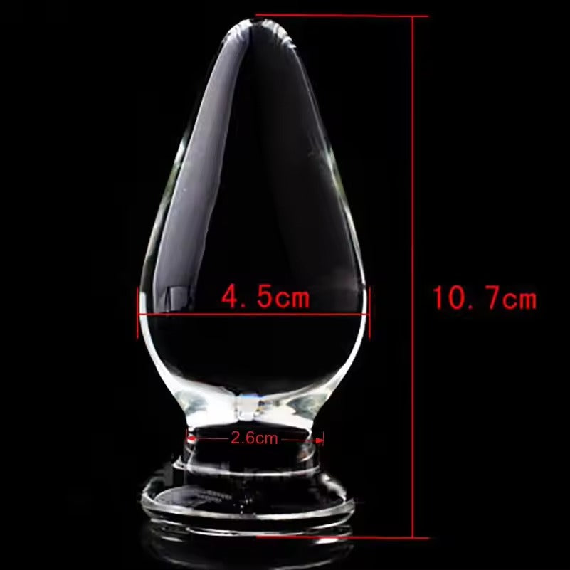 11cm Glass Anal Plug Clear Crystal Large Pointed Ball Anus Butt Plug Sex Toys for Adults Masturbation Foreplay Gay Lesbian