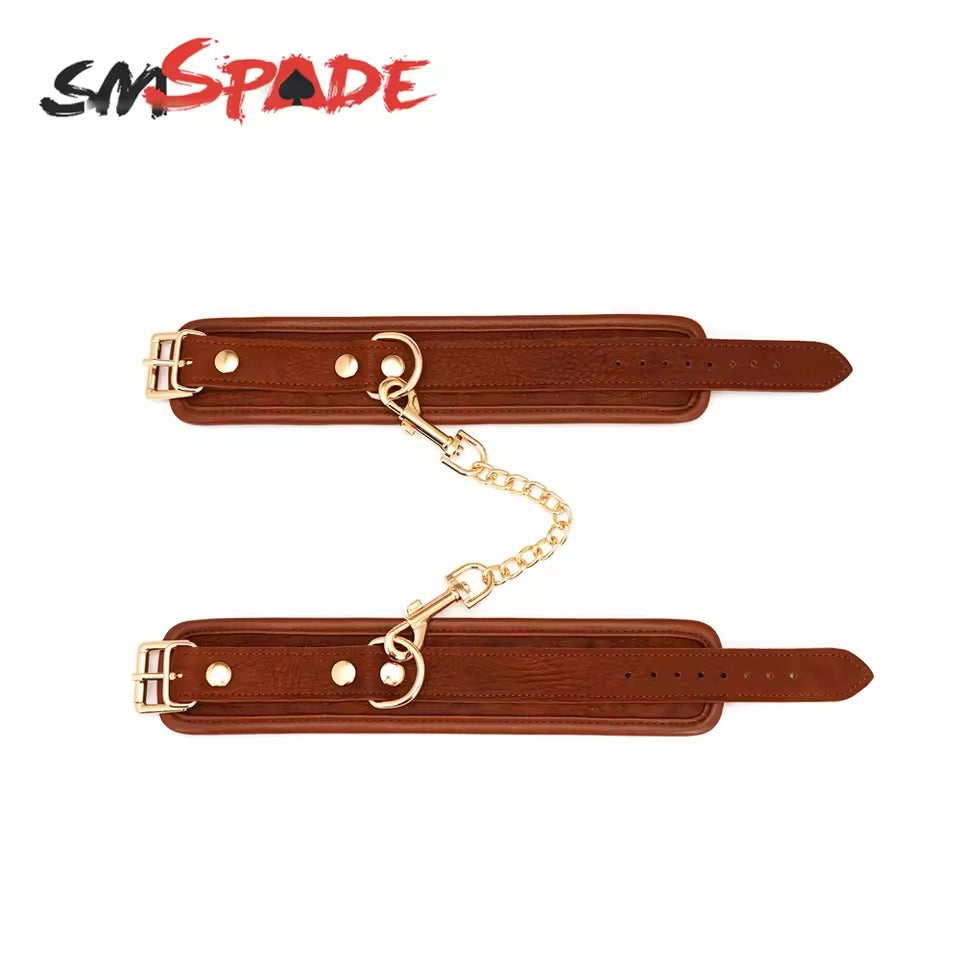 Handcrafted BDSM Bondage Set || Adjustable Neck Choker to Wrist Cuffs || Durable Bedroom Straps Restraint || Kinky Roleplay LGBT Sex Couples