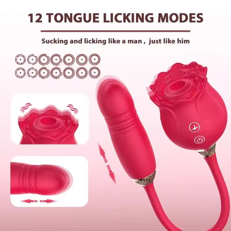 Rose Dildo Vibrator for BDSM, Sex Kink & Plus Size Lingerie Lovers