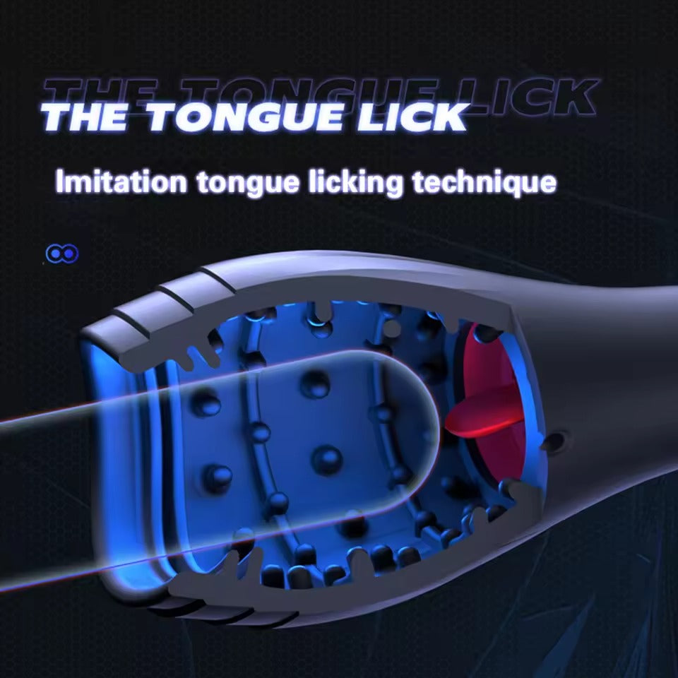 Male Tongue Licking Penis Masturbator || Oral Sex Stroker Sucker || Pulsating Pleasure Massager Bedroom Bed Toy | Solo Couples Play Gay LGBT