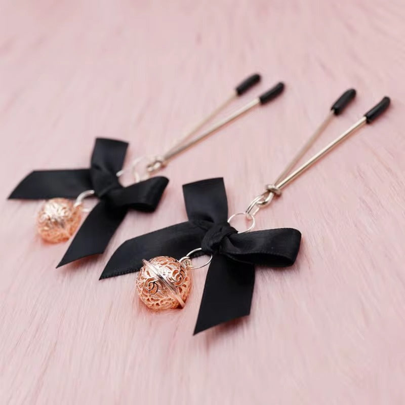 Festive Anal Plug with Bell Ring || Sex Nipple Breast Clamps || Woman Necklace & Vaginal Clamp || Sexy Nipple Clip + Breast Bell | Christmas