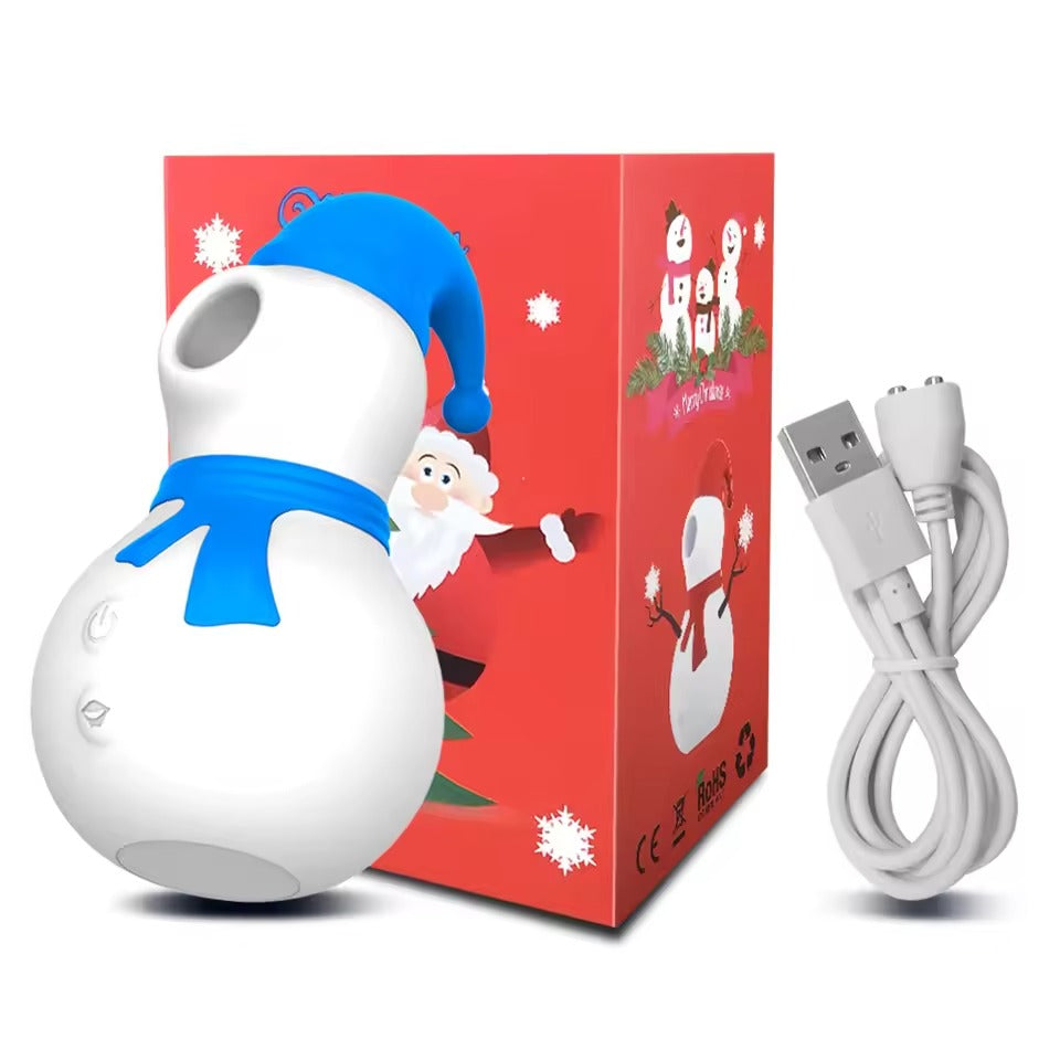 Snowman Sucking Vibrator for Women || Clit, Anal, Vagina Stimulator || Cute Christmas Gift | Adult Sex Toy Blue & Red | Bedroom LGBT Lesbian