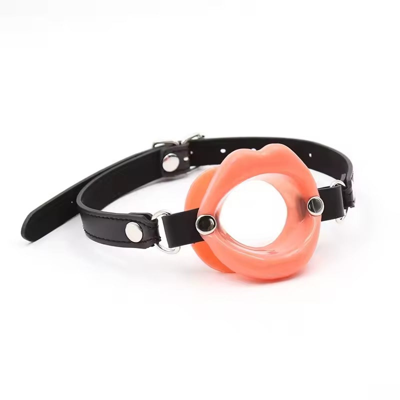 Adjustable Bondage Lips Gag || Open Mouth Deep Throat Restraint || Harness for Couples SM Play | Available in Red, Pink, Black n Transparent