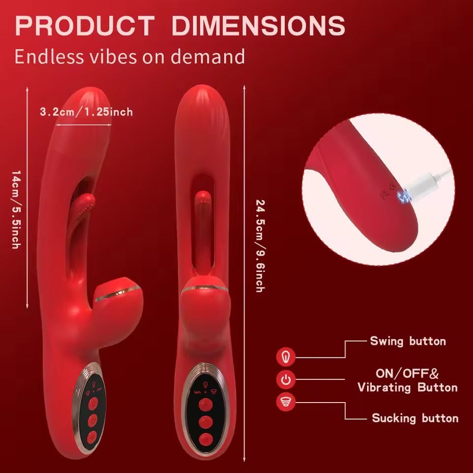 Triple Stimulation Tapping Vibrator for Women || Clitoral Sucker & Rabbit Vibrator || Powerful Female Sex Toy || Clit Flapping Stimulator