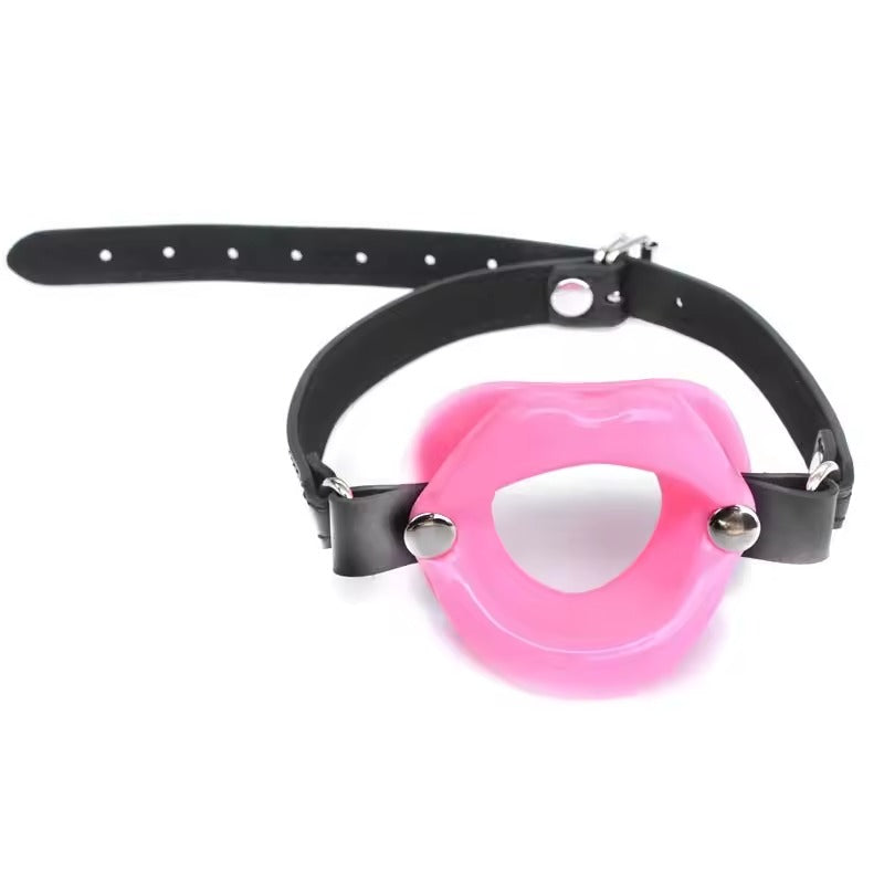 Adjustable Bondage Lips Gag || Open Mouth Deep Throat Restraint || Harness for Couples SM Play | Available in Red, Pink, Black n Transparent