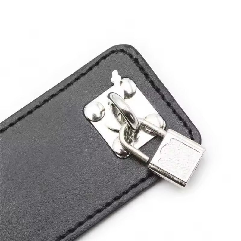 Handcrafted BDSM Restraint Set || Wrist & Ankle Cuffs with Collar || Adjustable Leather Choker || Couples' Bondage Play || BDSM LGBT Chains