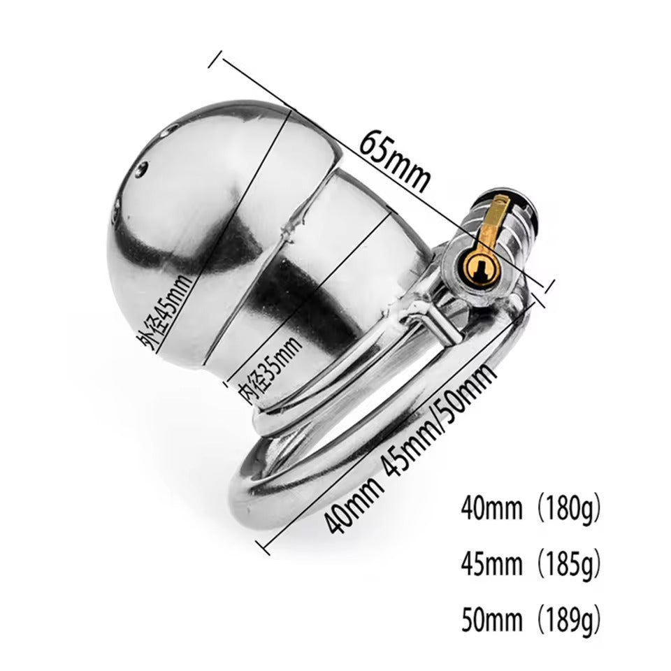 Male Small Chastity Cage with Urethral Plug || Stainless Steel Bird Device || Discreet BDSM Prison || 3 Ring Sizes Available Sissy Kinky Gay