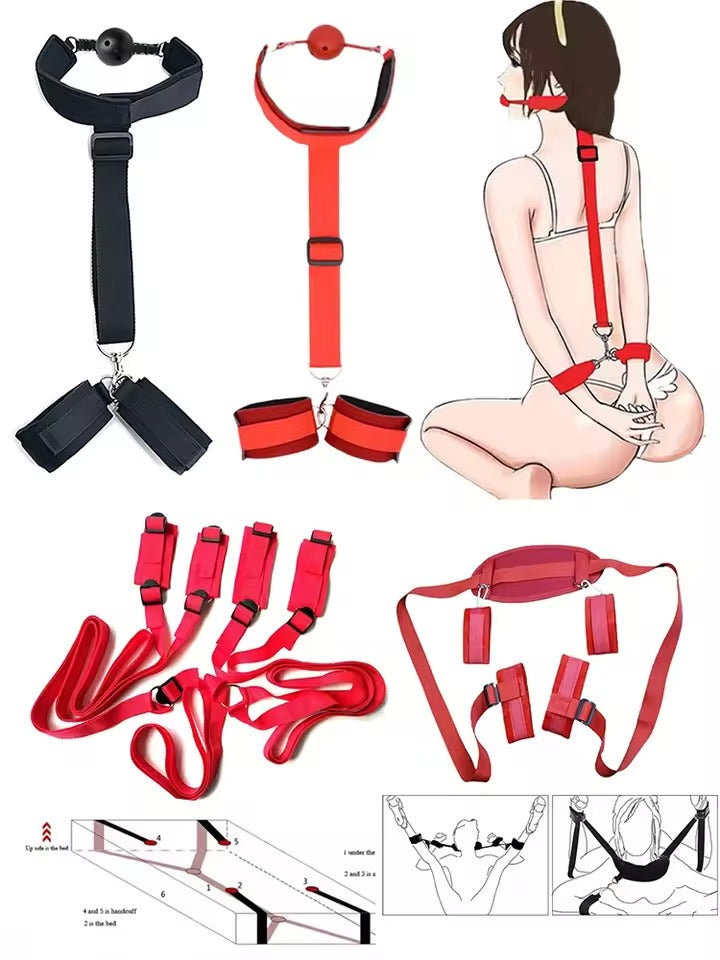 27-Piece Adult Crystal Mace Sex Toy Set || Leather Paddle, Binding Handcuffs, Anal Plugs || Multi-Accessory Bondage Beginners BDSM Kinky Kit