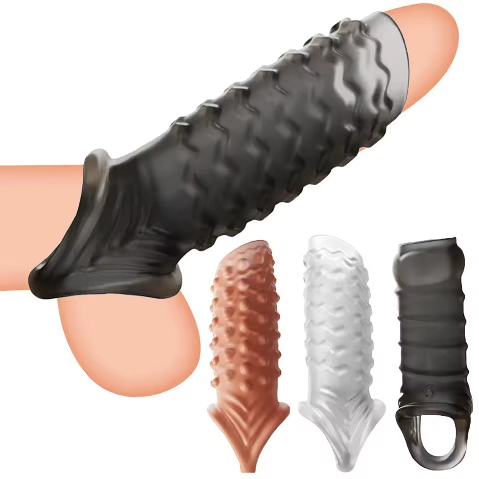Handcrafted Male Penis Extension Sleeves & Cock Rings Set || Adult Intimate Toys for Men Couples LGBT || Ejaculation Delay Prostate Massager