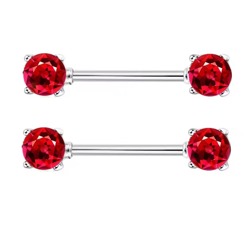 Star Nipple Piercing Barbell || Stainless Steel Crystal Nipple Ring || Sexy Body Jewelry | Gold/Silver Chest Decor | Lesbian Party Accessory