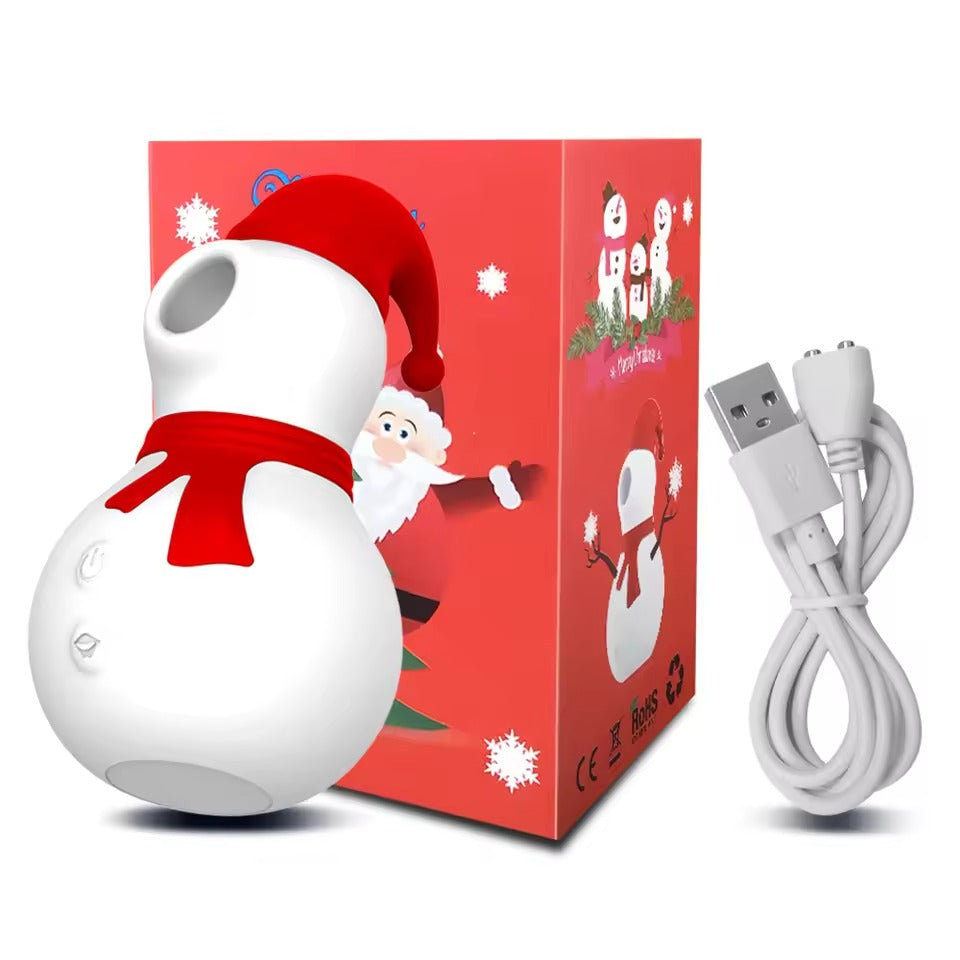 Snowman Sucking Vibrator for Women || Clit, Anal, Vagina Stimulator || Cute Christmas Gift | Adult Sex Toy Blue & Red | Bedroom LGBT Lesbian