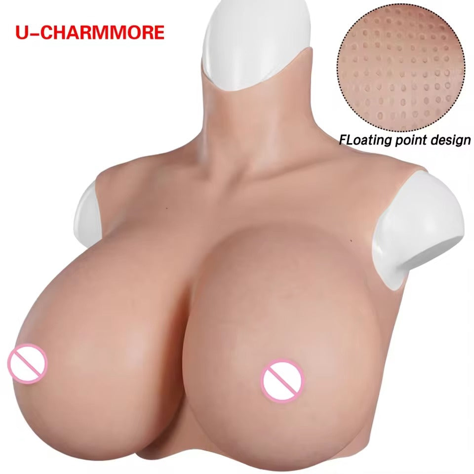 8th Large Realistic Silicone Breast Forms with Air Filled Chest for Men Crossdresser Drag Queen Sissy Cosplay