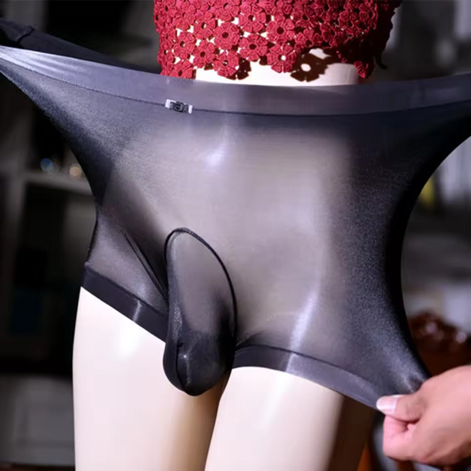 Open/Close JJ Penis Sheath Mens Sexy Boxershorts Men Sheer Lace Thongs Underwear Gay Lingerie Elastic Sissy Panties Silky Soft