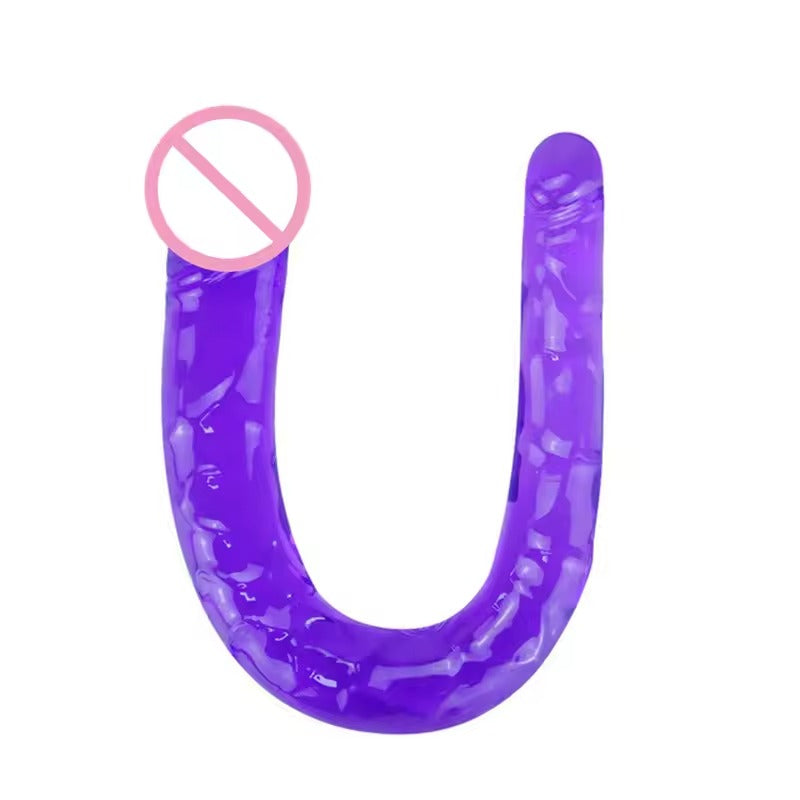 U-Shaped Double Dildo || Flexible Soft Silicone || Crystal Clear Dual-End for Vaginal Anal Play || Lesbian Double Dildos | Discreet Sex Toys