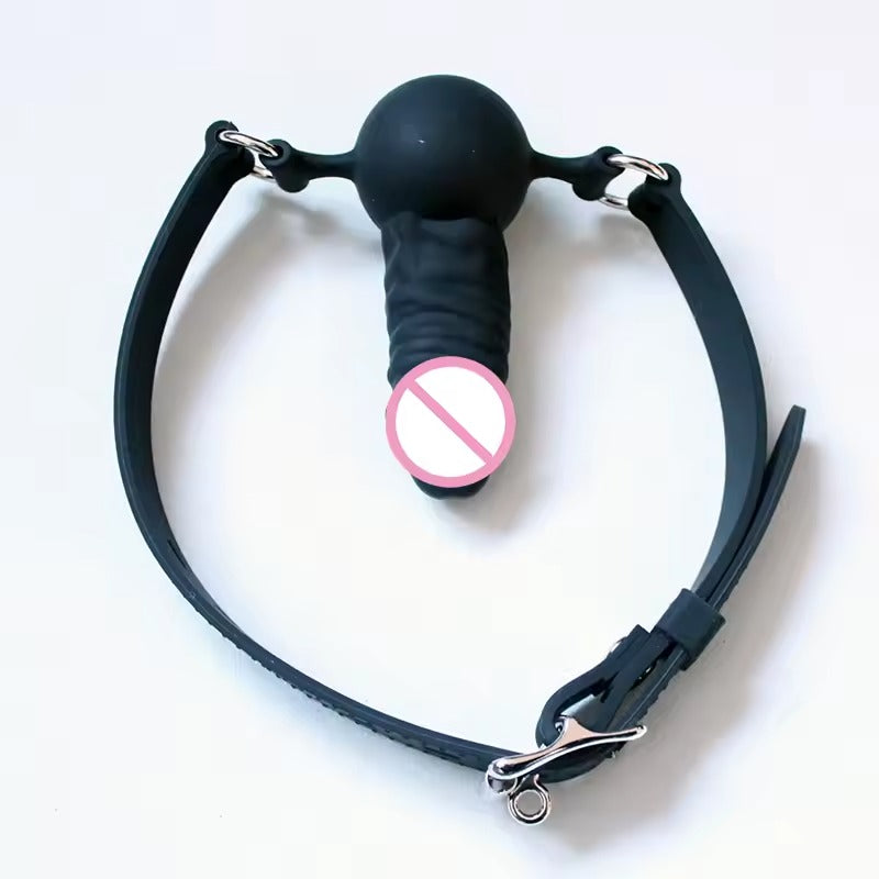 Silicone Oral Plug Gag 5cm or 10cm || Open Mouth Bondage Belt || Adult Harness for Roleplay || Two Colours || BDSM Accessory LGBT Kinky