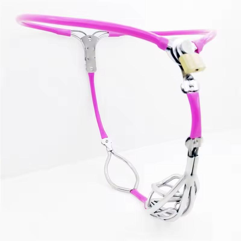 Adjustable Male Chastity Belt with Hollow Cage || Discreet Invisible Pants Bondage Device || Stainless Steel & Silicone Lockable BDSM Gear