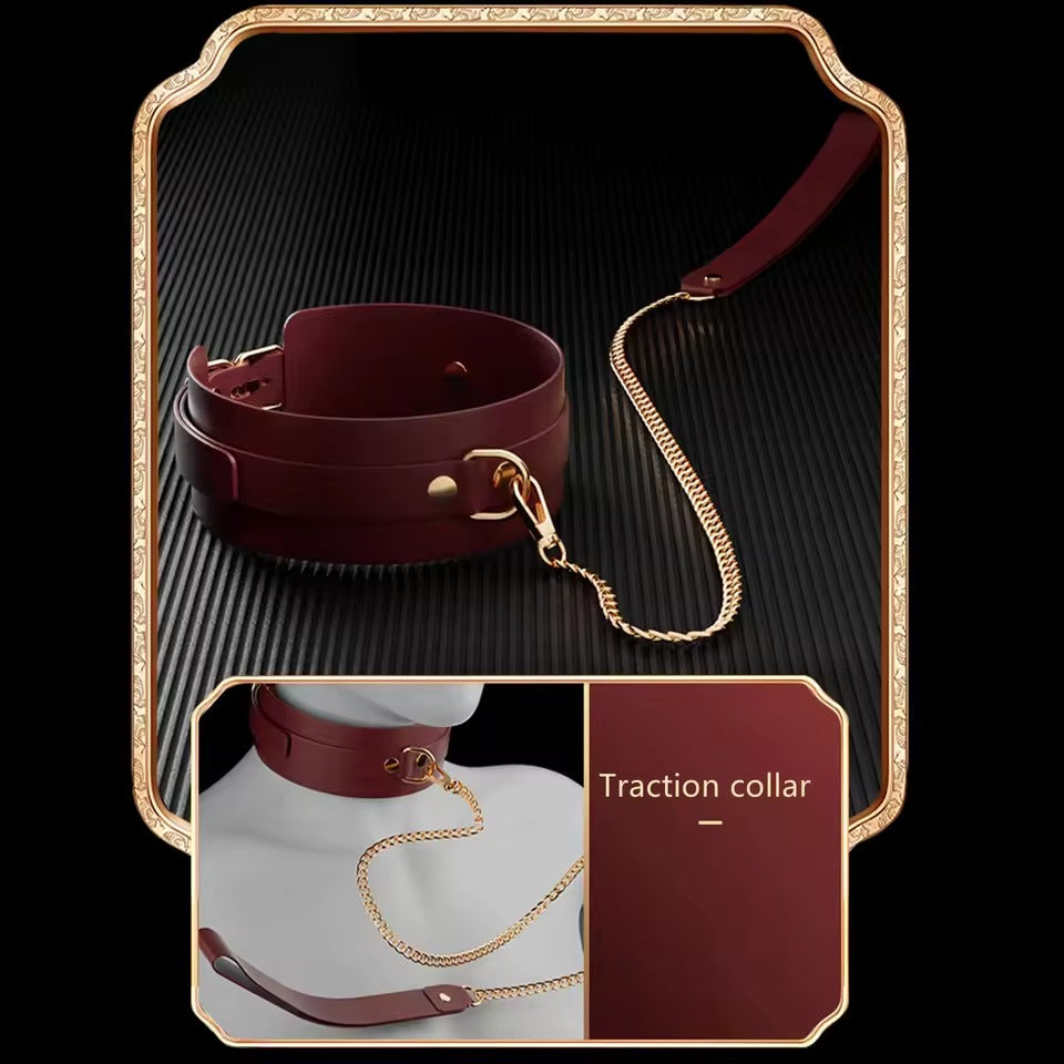 14pcs Leather Bundle SM Set || Handcuffs, Feet Cuffs, Eye Mask || Adult Sex Toy || Couple Game Accessories || Available in Red or Black