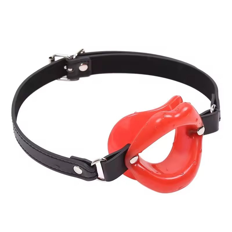 Adjustable Bondage Lips Gag || Open Mouth Deep Throat Restraint || Harness for Couples SM Play | Available in Red, Pink, Black n Transparent