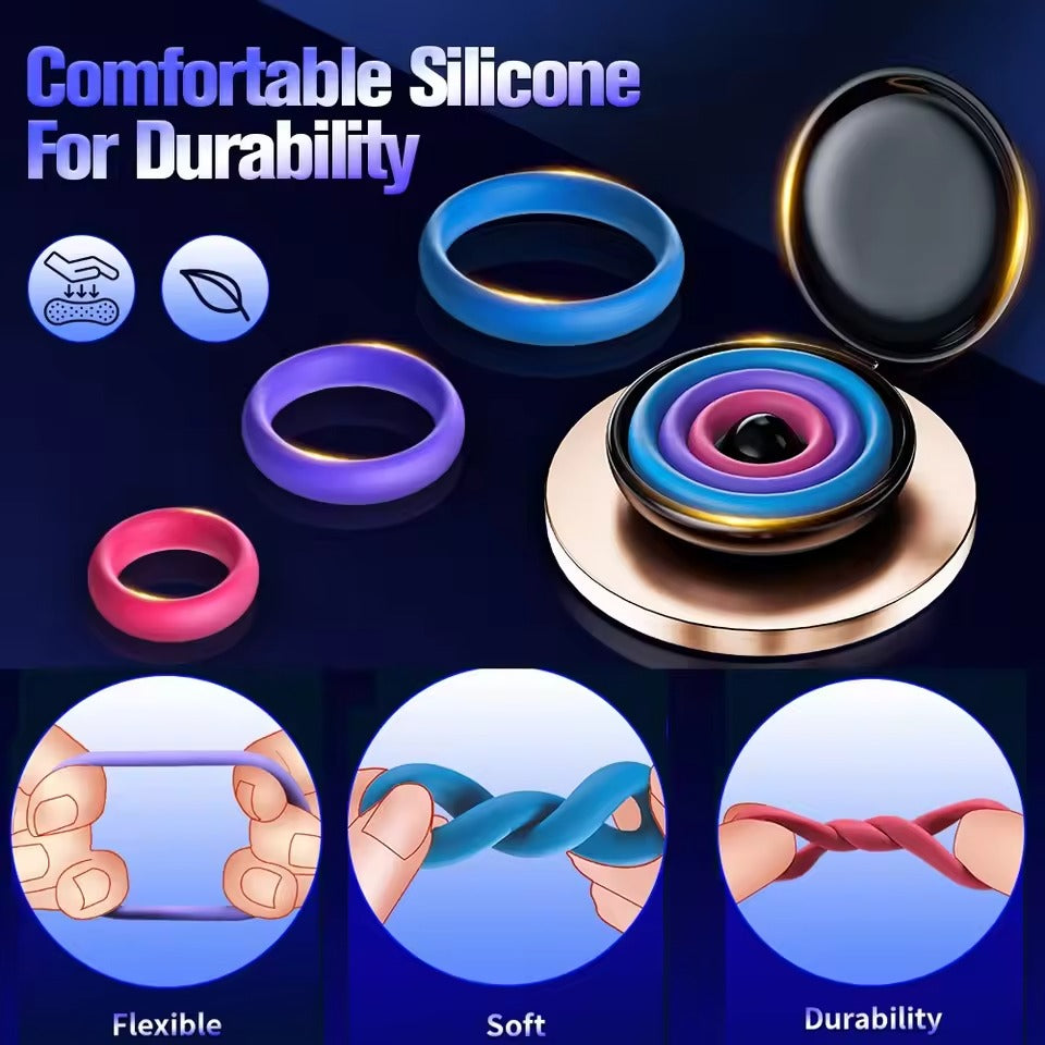 3pcs Penis Ring for Men to Delay Orgasm Improves Ejaculation and Lasts Longer, Reusable Sperm Locking Ring, Adult Sex Toys