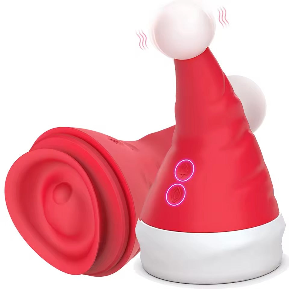 Festive Christmas Hat Dildo Vibrator || Dual G-Spot Clitoral Stimulation || Discreet & Portable Adult Toy || Perfect Couples Holiday Gift