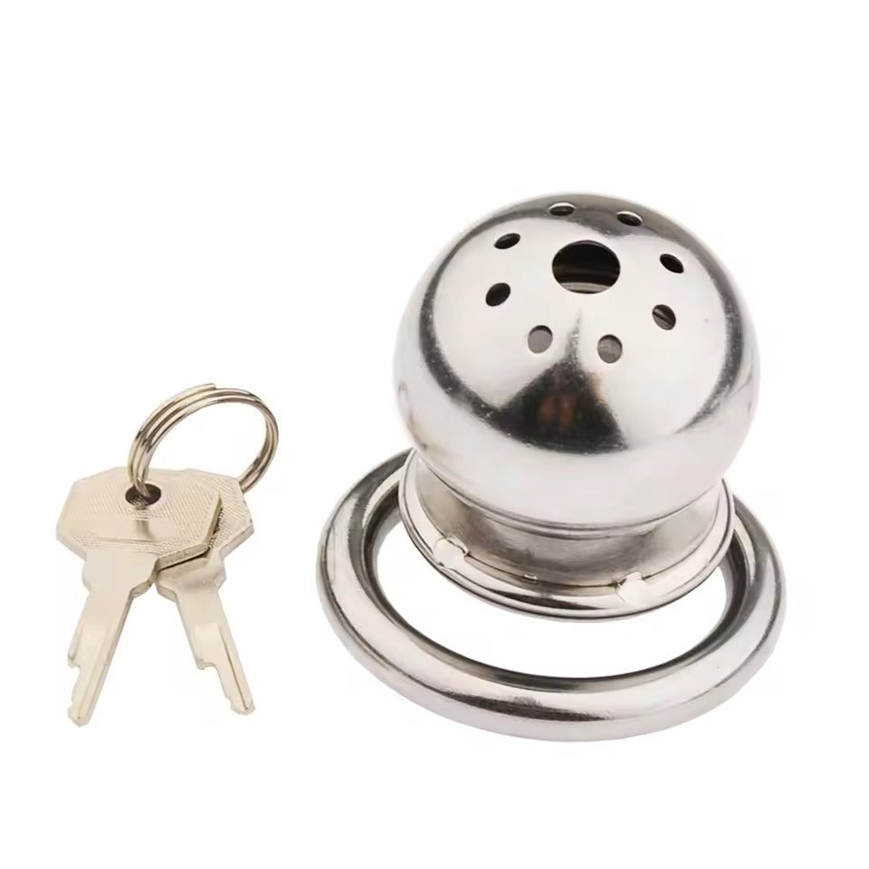 Male Small Chastity Cage with Urethral Plug || Stainless Steel Bird Device || Discreet BDSM Prison || 3 Ring Sizes Available Sissy Kinky Gay