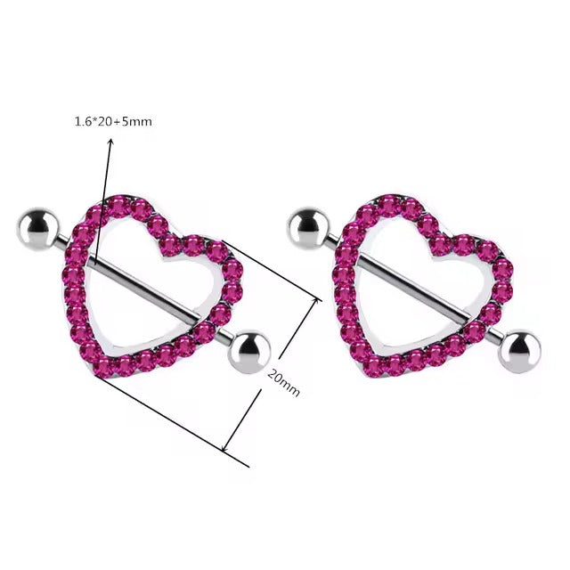 Star Nipple Piercing Barbell || Stainless Steel Crystal Nipple Ring || Sexy Body Jewelry | Gold/Silver Chest Decor | Lesbian Party Accessory