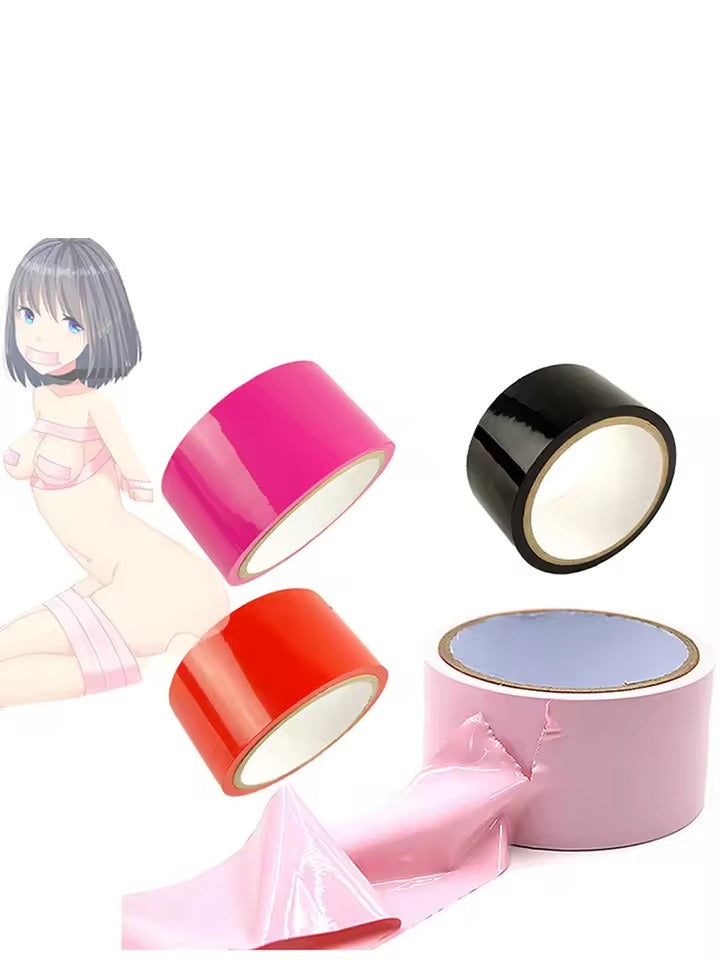 BDSM Bondage Tape || PVC Self-Adhesive Restraint Electrostatic Belt || Provocative Slave Harness || Adult Couples Play Kit with Body Pen Set