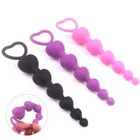 Handcrafted Dual Penetration Anal Plug Set || Silicone Dildo Butt Plug || G-Spot & Anal Beads Stimulator || Versatile Sex Toy for Couples