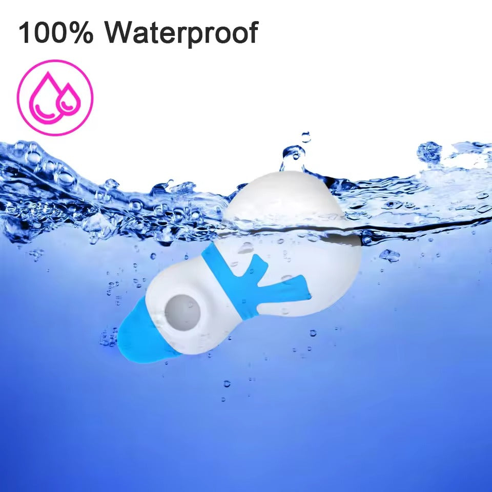 Snowman Sucking Vibrator for Women || Clit, Anal, Vagina Stimulator || Cute Christmas Gift | Adult Sex Toy Blue & Red | Bedroom LGBT Lesbian