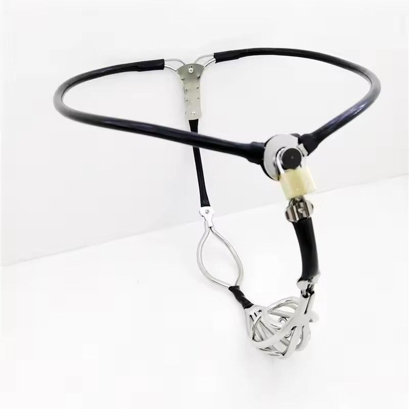 Adjustable Male Chastity Belt with Hollow Cage || Discreet Invisible Pants Bondage Device || Stainless Steel & Silicone Lockable BDSM Gear
