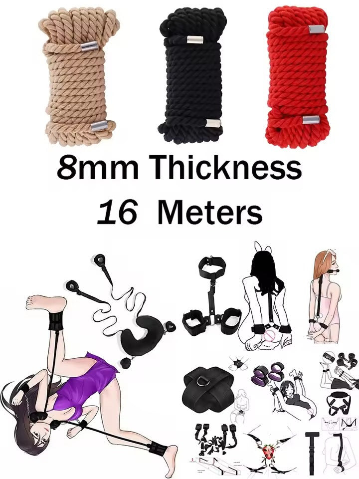 27-Piece Adult Crystal Mace Sex Toy Set || Leather Paddle, Binding Handcuffs, Anal Plugs || Multi-Accessory Bondage Beginners BDSM Kinky Kit