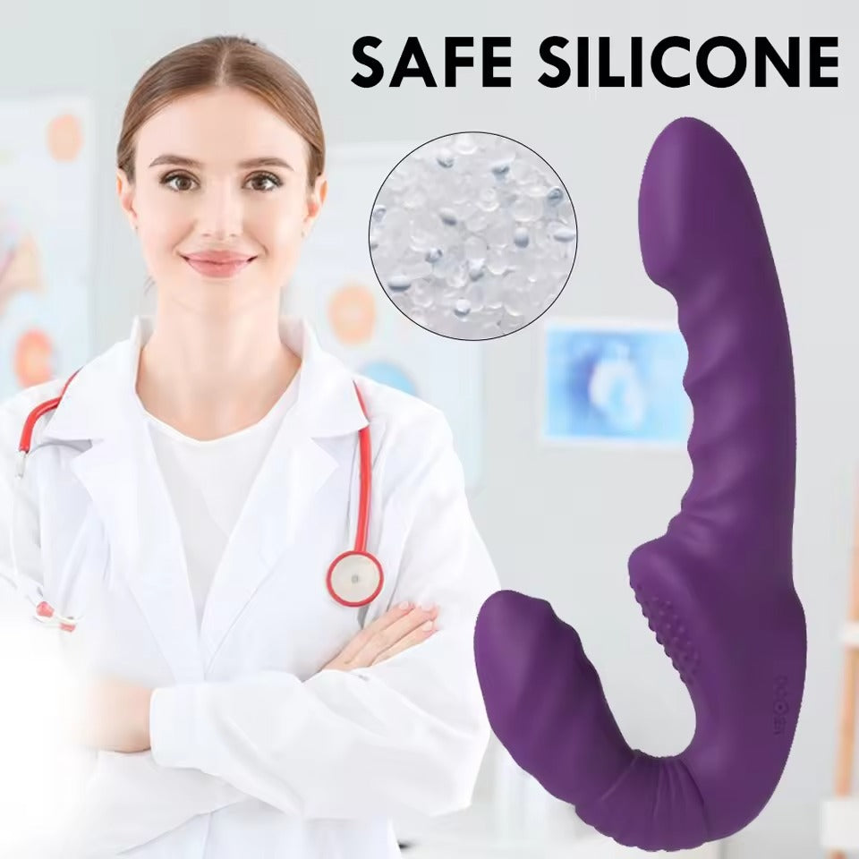 10 Speeds Strapless Strap-on Dildo Female Double Vibrator Adult Sex Toys for Couples Lesbian G-spot Anal Prostate Massage