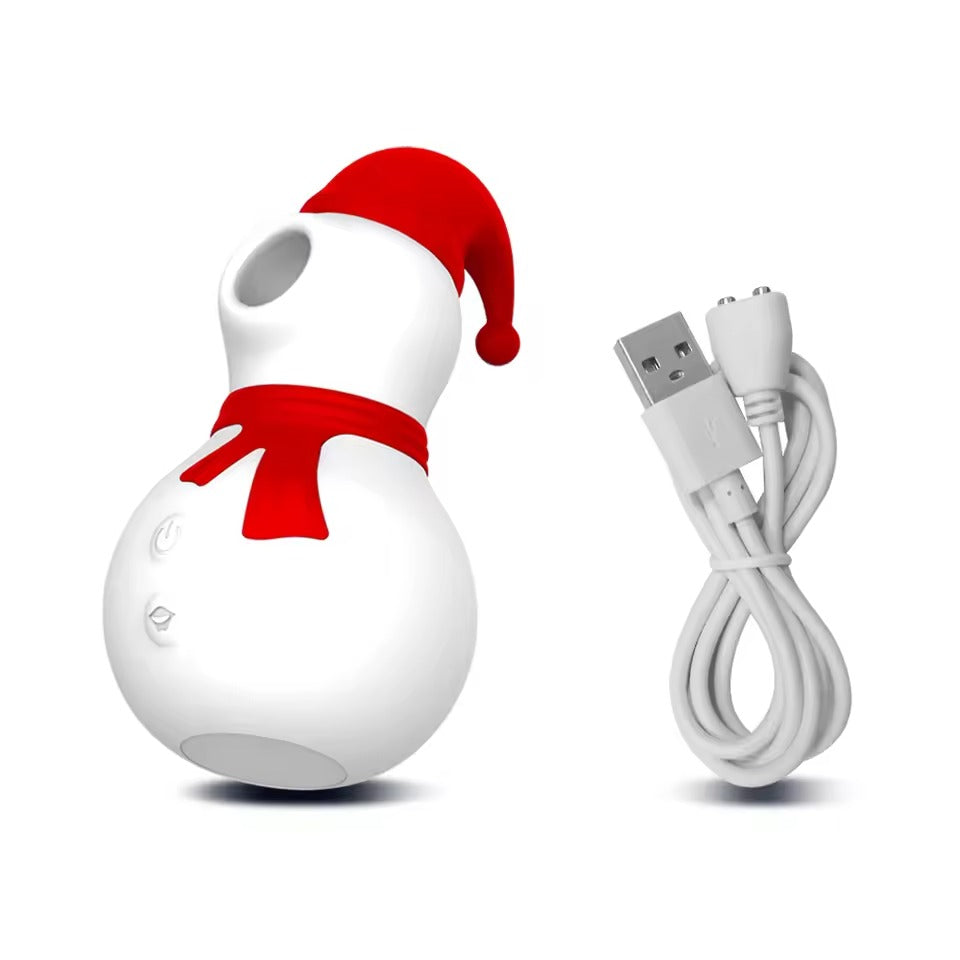 Snowman Sucking Vibrator for Women || Clit, Anal, Vagina Stimulator || Cute Christmas Gift | Adult Sex Toy Blue & Red | Bedroom LGBT Lesbian