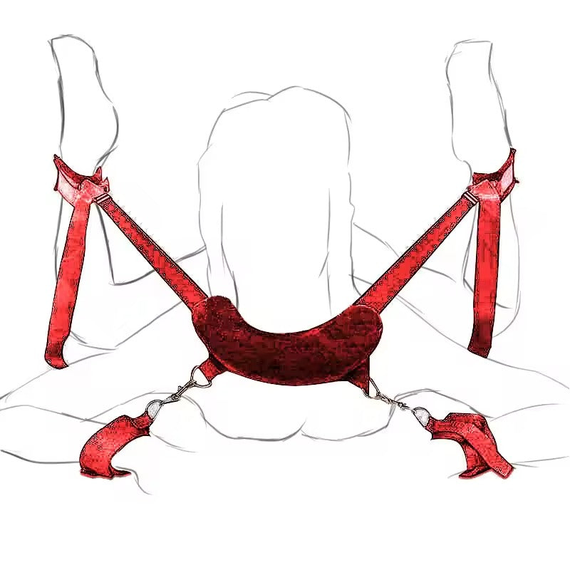 Handcrafted Bed Bondage Restraint Set || Couples' Handcuffs & Ankle Cuffs || Adjustable SM Spanking Paddle Included || Kinky BDSM LGBTQ Gay