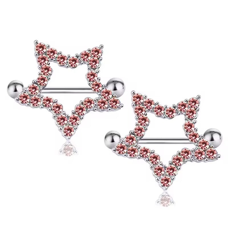 Steampunk Dream Catcher Star Nipple Rings || 1 Pair Nipple Shields || Body Jewelry for Women || Nipple Piercing Accessory || 31mm Bar Length