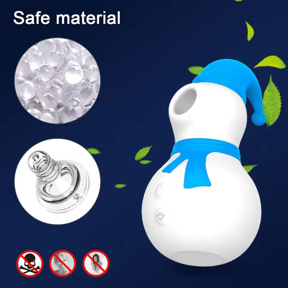Snowman Sucking Vibrator for Women || Clit, Anal, Vagina Stimulator || Cute Christmas Gift | Adult Sex Toy Blue & Red | Bedroom LGBT Lesbian