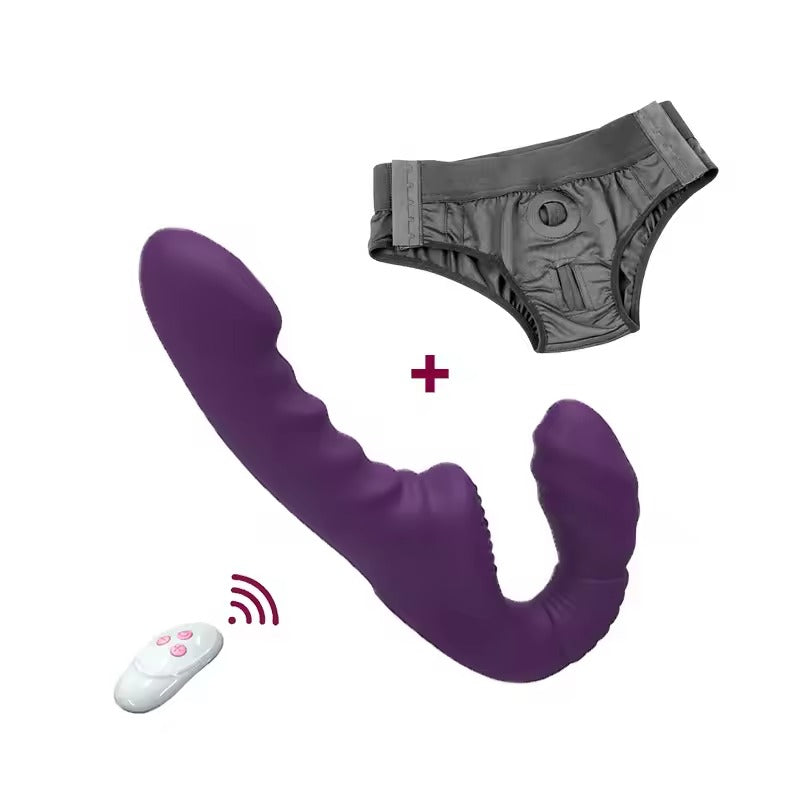 10 Speeds Strapless Strap-on Dildo Female Double Vibrator Adult Sex Toys for Couples Lesbian G-spot Anal Prostate Massage