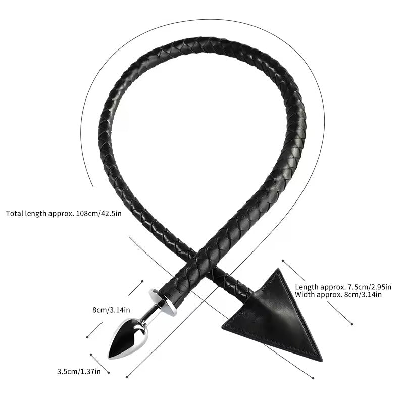 1 Unit BDSM PU Horse Tail Leather Triangle Anal Plug Flirting Toy SM Alternative Multi-purpose Demon Tail Adult Sex Toy