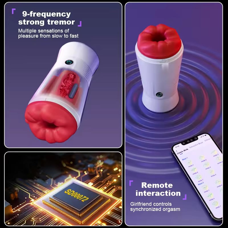 APP Remote Male Masturbation Cup with Memory Function 9 Vibration Modes Real Vagina Blowjob Masturbation Machines Adult Sex Toys