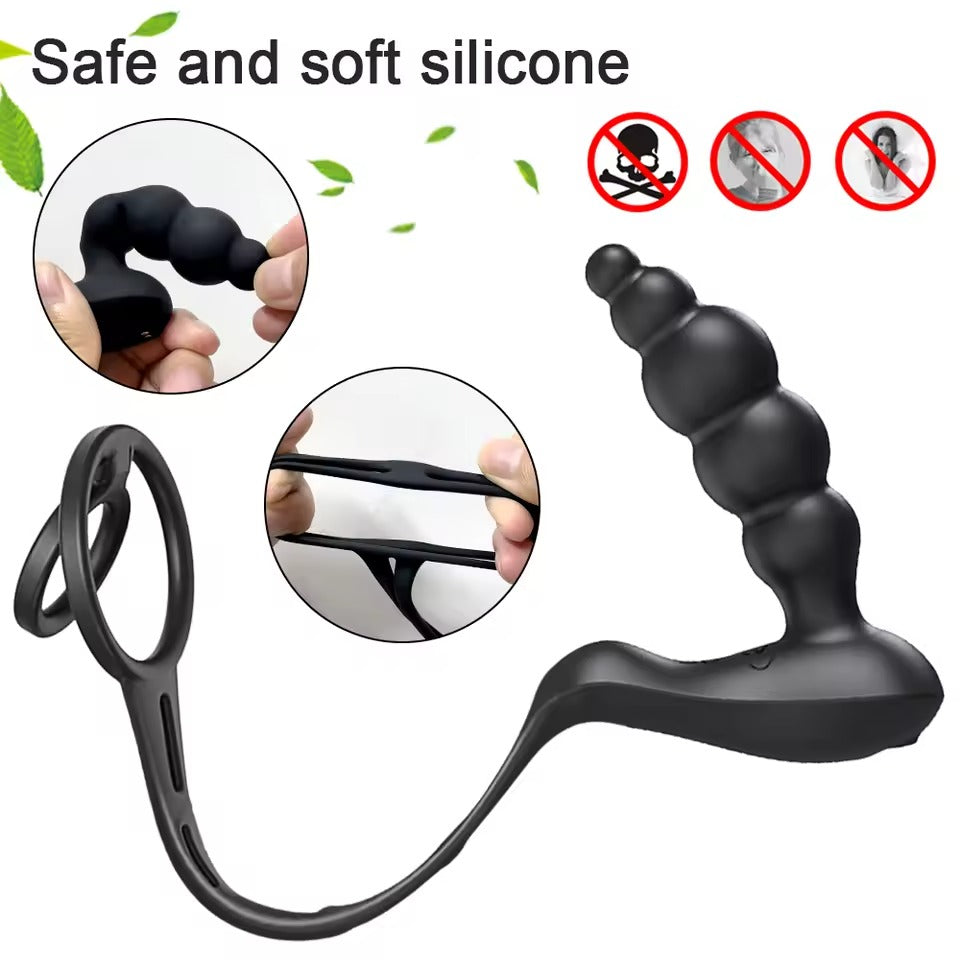 Wireless Remote Anal Butt Plug Vibrator || Prostate Massager for Men & Women || Gay Anal Plug with Dual Rings || Adult Buttplug Toy Gay LGBT
