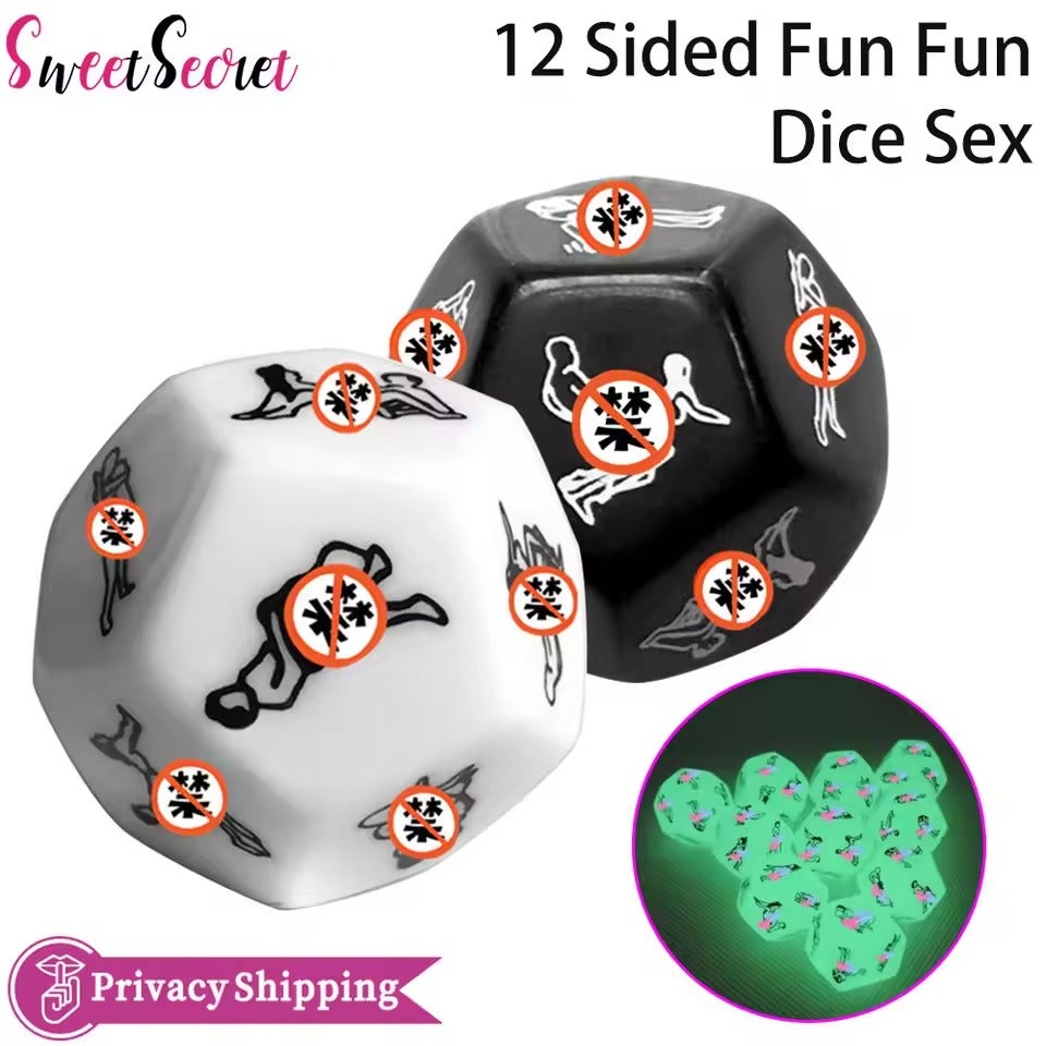 Handcrafted 12-Face Luminous Scorpion Dice Set || Multi-Faced Erotic Game || Fun & Adventurous Sex Toy || Couples' Intimate Play Accessory
