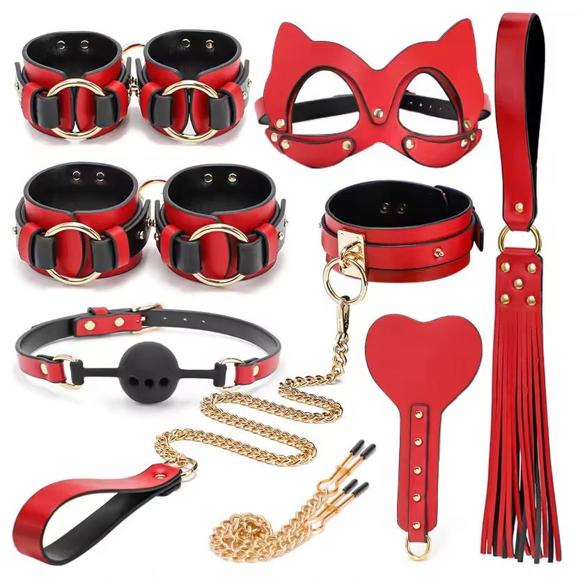 BDSM Restraints and Eye Mask Set - 14 Pieces